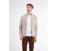 Strickjacke LERROS, Herren, Gr. XL, beige (gravel beige), Strickjacken Strickjacke, mit Reißverschluss und Stehkragen (15104314-XL) gravel beige