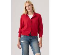 Strickjacke LEVI'S "CLAIRE LS CARDIGAN", Damen, Gr. L, true rot, Strick, Obermaterial: 65% Polyester, 29% Polyamid, 6% Wolle, unifarben, schmal taillenbedeckt, Rundhals, Rippbündchen, Strickjacken Str