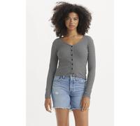 Strickjacke LEVI'S, Damen, Gr. S (36), vanilla stripe cavia, Strick, Obermaterial: 97% Baumwolle, 3% Elasthan, unifarben, tailliert hüftbedeckend, V-Ausschnitt, gerader Abschluss, Strickjacken Strickj