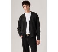 Strickjacke LEVI'S, Herren, Gr. S, obscidian heather, Strick, Obermaterial: 46% Polyamid, 44% Polyacryl, 7% Wolle, 3% Elasthan, bequem normal, V-Ausschnitt, Bündchen, Strickjacken Strickjacke, Legere 