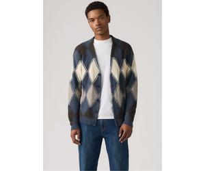 Strickjacke LEVI'S, Herren, Gr. XL, jaime geo argyle vin, Strick, Obermaterial: 51% Polyacryl, 36% Polyester, 7% Wolle, 6% sonstige Fasern, Rautenmuster, bequem normal, V-Ausschnitt, Bündchen, Strickj