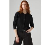 Strickjacke LEVI'S "TARA SUPER SOFT C", Damen, Gr. M (38), anthrazit night, Strick, Obermaterial: 53% Baumwolle, 32% Polyester, 13% Polyamid, 2% Elasthan, unifarben, normal normal, Rundhals, Bündchen,