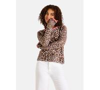 Strickjacke LIEBLINGSSTÜCK "AlbaL", Damen, Gr. 34, braun (braunie), Feinstrick, Obermaterial: 56% Baumwolle, 30% Nylon, 10% Wolle, 4% Elasthan, gemustert, hüftlang, Rundhals, Rollsaum, Strickjacken St