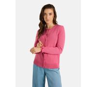 Strickjacke LIEBLINGSSTÜCK "AtiaL", Damen, Gr. 42, pink (powder pink), Strick, Obermaterial: 47% Wolle, 38% Viskose, 10% Polyamid, 5% Kaschmir, unifarben, hüftbedeckend, Rundhals, Rüschen, Strickjacke