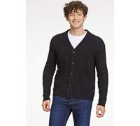 Strickjacke LINDBERGH "Cardigan Comfort Fit", Herren, Gr. XL, schwarz, Obermaterial: 80% Wolle, 20% Nylon, unifarben, Strickjacken Strickjacke (61679641-XL) schwarz
