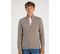 Strickjacke LINDBERGH "Cardigan Relaxed Fit", Herren, Gr. L, beige (dk sand), Obermaterial: 60% Baumwolle, 40% Polyester, unifarben, Strickjacken Strickjacke (42895723-L) dk sand