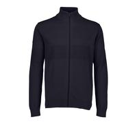 Strickjacke LINDBERGH, Herren, Gr. S, blau (navy), Strick, Obermaterial: 100% Baumwolle, unifarben, regular fit hüftbedeckend, Rundhals, Rippbündchen, Strickjacken Strickjacke, mit Stehkragen und Reiß