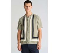 Strickjacke LINDBERGH, Herren, Gr. XL, dusty olive, Strick, Obermaterial: 100% Baumwolle, gemustert, normal hüftbedeckend, Rundhals, Bündchen, Strickjacken Strickjacke, Kurzarm-Strickjacke mit grafisc