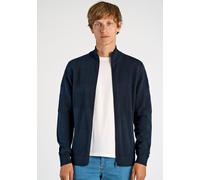 Strickjacke LINDBERGH, Herren, Gr. M, blau (navy), Strick, Obermaterial: 100% Baumwolle, unifarben, casual, regular fit hüftbedeckend, Rundhals, Langarm Rippbündchen, Strickjacken, mit Stehkragen und 