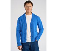 Strickjacke LINDBERGH "Lindbergh Cardigan", Herren, Gr. M, bright blau mel, Obermaterial: 80% Lammwolle, 20% Nylon, Strickjacken Strickjacke (34023465-M) bright blau mel