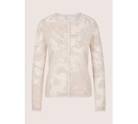 Strickjacke MADELEINE "Strickjacke Elegante Sommerjacke mit Rundhals, Feinstrick", Damen, Gr. 44/46, weiß (wollweiß, perlweiß), Obermaterial: 73% Wolle mw. 15% Polyamid PA. 12% Polyester PES., Modern,