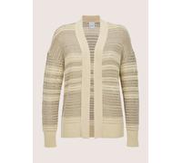 Strickjacke MADELEINE "Strickjacke Eleganter Ajour-Cardigan mit Glanzgarn", Damen, Gr. 34, weiß (wollweiß, berber, multicolor), Obermaterial: 85% Baumwolle CO. 12% Viskose CV. 3% metallisierte Fasern