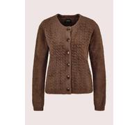 Strickjacke MADELEINE "Strickjacke Flauschige Strickjacke mit Wabenmuster", Damen, Gr. 44/46, braun (trüffelbraun), Modern, regular fit, Strickjacken Strickjacke (96472139-44) trüffelbraun