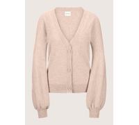 Strickjacke MADELEINE "Strickjacke Kaschmir-Cardigan mit Ballonärmeln", Damen, Gr. 44, beige (beige, melange), Obermaterial: 90% Schurwolle WV. 10% Kaschmir WS., Strickjacken Strickjacke (97704055-44)