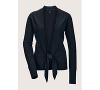 Strickjacke MADELEINE "Strickjacke Kaschmir-Strickjacke mit tiefem V-Ausschnitt und Bindeband", Damen, Gr. 36/38, blau (marine), Obermaterial: 100% Kaschmir WS., Modern, normal, Strickjacken Strickjac