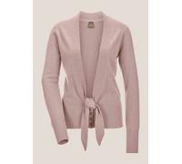 Strickjacke MADELEINE "Strickjacke Kaschmir-Strickjacke mit tiefem V-Ausschnitt und Bindeband", Damen, Gr. 44, beige (dunkelpuder), Obermaterial: 100% Kaschmir WS., Strickjacken Strickjacke (46721861-