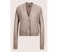 Strickjacke MADELEINE "Strickjacke Kurze Ajour-Strickjacke mit Knöpfen", Damen, Gr. 48, beige (berber), Obermaterial: 100% Baumwolle CO., Modern, normal, V-Ausschnitt, Strickjacken Strickjacke (655762