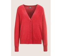 Strickjacke MADELEINE "Strickjacke Kurze Sommerstrick-Jacke, V-Ausschnitt", Damen, Gr. 44/46, rot, Obermaterial: 75% Schurwolle WV. 20% Seide silk. 5% Kaschmir WS., Modern, normal, V-Ausschnitt, Stric