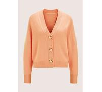 Strickjacke MADELEINE "Strickjacke Kurze Strickjacke", Damen, Gr. 40/42, orange (pfirsich), Obermaterial: 75% Schurwolle WV. 20% Seide silk. 5% Kaschmir WS., Modern, normal, V-Ausschnitt, Strickjacken