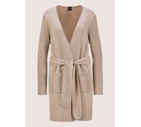 Strickjacke MADELEINE "Strickjacke Lange Strickjacke", Damen, Gr. 40/42, weiß (berber, wollweiß, melange), Obermaterial: 50% Baumwolle CO. 50% Wolle WO., Modern, normal, Strickjacken Strickjacke (4173