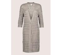 Strickjacke MADELEINE "Strickjacke Lange Strickjacke mit Ajour-Muster", Damen, Gr. 34, beige (cappuccino), Obermaterial: 50% Baumwolle CO. 50% Polyacryl PAN., Strickjacken Strickjacke (26775021-34) ca