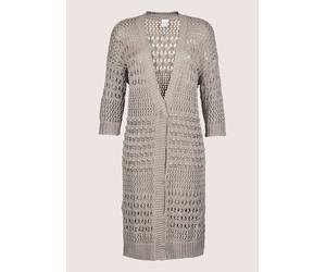 Strickjacke MADELEINE "Strickjacke Lange Strickjacke mit Ajour-Muster", Damen, Gr. 36/38, beige (cappuccino), Obermaterial: 50% Baumwolle CO. 50% Polyacryl PAN., Modern, normal, Strickjacken Strickjac