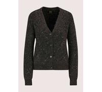 Strickjacke MADELEINE "Strickjacke Rauten-Cardigan mit Pailletten", Damen, Gr. 34, braun (graphit, melange, silberfarben), Modern, regular fit, Strickjacken Strickjacke (45233269-34) graphit, melange,