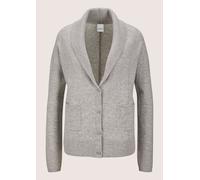 Strickjacke MADELEINE "Strickjacke Strickjacke mit Good Cashmere", Damen, Gr. 36, grau (silbergrau, wollweiß, melange), Obermaterial: 90% Schurwolle WV. 10% Kaschmir WS., Strickjacken Strickjacke (898