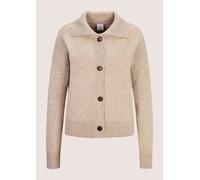 Strickjacke MADELEINE "Strickjacke Weiche Strickjacke mit Polokragen", Damen, Gr. 4/42, beige (berber, melange), Modern, comfort fit, Strickjacken Strickjacke (68818268-40) berber, melange