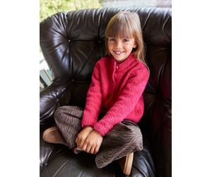 Strickjacke Mädchen, Bouclé-Strick, Rundhalsausschnitt fuchsia Gr. 98/104 von Vertbaudet