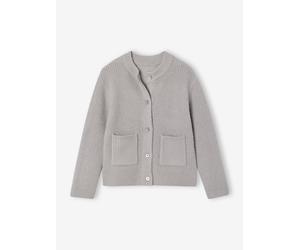 Strickjacke Mädchen flauschiger Strick grau Gr. 128 von Vertbaudet