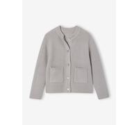 Strickjacke Mädchen flauschiger Strick grau Gr. 98/104 von vertbaudet