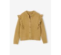 Strickjacke Mädchen mit Rüschen & Wellensaum bronze Gr. 158 von vertbaudet