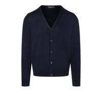 MAERZ Muenchen Cardigan Herren Regular Fit V-Ausschnitt Merinowolle blau, 50 (M)