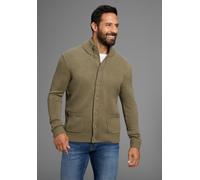 Strickjacke MAN'S WORLD "Highlight mit Knöpfen& Taschen", Herren, Gr. XL (56/58), grün, Strick, Obermaterial: 80% Polyacryl, 20% Baumwolle, meliert, regular fit, Rippbündchen, Strickjacken Strickjacke
