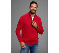 Strickjacke MAN'S WORLD "neue Farben", Herren, Gr. 5XL (72/74), rot (dunkelrot), Grobstrick, Obermaterial: 50% Baumwolle, 50% Polyacryl, unifarben, Basic, regular fit, ohne Ausschnitt, Rippstrickbündc