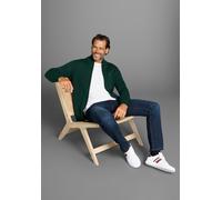 Strickjacke MAN'S WORLD "neue Farben", Herren, Gr. M (48/50), grün (dunkelgrün), Strick, Obermaterial: 50% Baumwolle, 50% Polyacryl, unifarben, Basic, regular fit, ohne Ausschnitt, Rippstrickbündchen,