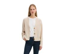 Marc OߴPolo Damen Cardigan aus Bio-Baumwolle mit V-Ausschnitt, Cremefarben (Sandy Melange), S