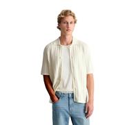 Strickjacke MARC O'POLO DENIM, Herren, Gr. L, creamy weiß, Single Jersey, Obermaterial: 100% Baumwolle, regular fit normal, Rippbündchen, Strickjacken Strickjacke, Kurzarm-Strickjacke im Polostil regu