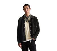 Cardigan MARC O'POLO DENIM "in Jeansjacken-Optik", Herren, Gr. L, schwarz, Obermaterial: 100% Baumwolle, unifarben, relaxed fit, Langarm, Strickjacken (90308122-L) schwarz