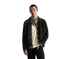 Strickjacke MARC O'POLO DENIM, Herren, Gr. L, schwarz, Strick, Obermaterial: 100% Baumwolle, unifarben, relaxed fit normal, Rundhals, Bündchen, Strickjacken Strickjacke, Polokragen, relaxed fit, Druck