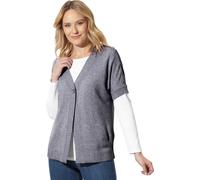Strickjacke marine-ecru-meliert 44/46 Polyacryl