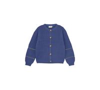 Strickjacke MINYMO "Strickjacke MICardigan Knit", Mädchen, Gr. 128, blau (true blau), Obermaterial: 97% Baumwolle CO. 3% metallisierte Fasern MTF., Strickjacken Strickjacke (68574338-128) true blau