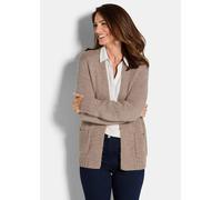 Strickjacke mit aufgesetzten Taschen braun 42