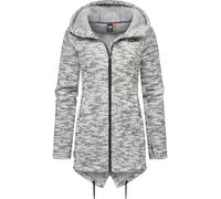Kapuzenstrickjacke RAGWEAR "Wingi Melange", Damen, Gr. XL (42), grau, Strick, Obermaterial: 56% Baumwolle, 44% Polyester. Innenfutter: 100% Polyester, figurumspielend ca. Mitte Oberschenkel, hoch gesc