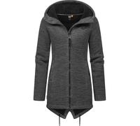 Kapuzenstrickjacke RAGWEAR "Wingi Melange" Gr. L (40), grau (dunkelgrau) Damen Strickjacken (38553362-L) dunkelgrau