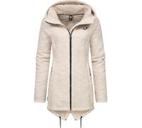 Kapuzenstrickjacke RAGWEAR "Wingi Melange", Damen, Gr. S (36), grau (taupe), Strick, Obermaterial: 56% Baumwolle, 44% Polyester. Innenfutter: 100% Polyester, figurumspielend ca. Mitte Oberschenkel, ho