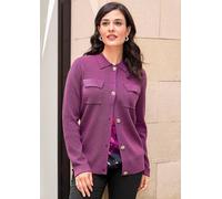 Strickjacke mit Merinowolle lila 34