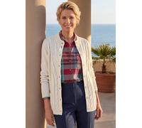 Strickjacke mit platziertem Zopfmuster weiß 24