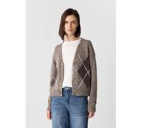 Strickjacke mit Rautenmuster braun 34